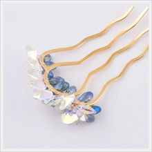 璀璨新飾，韓風盤發必備 新光飾品水晶花發梳新品促銷